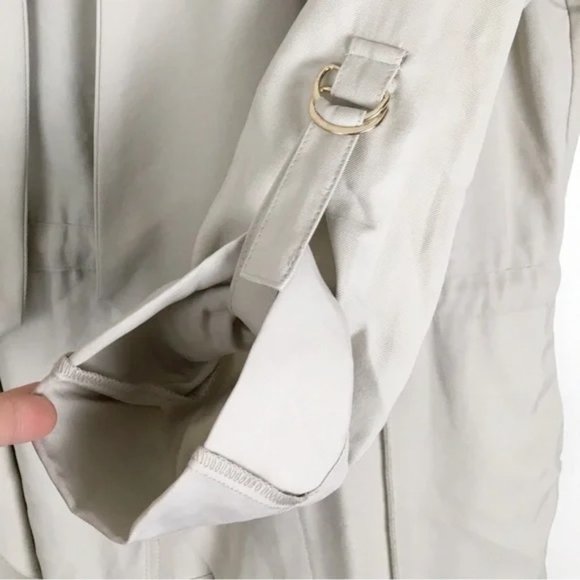 Beautiful EUC Zara Open Front Drawstring Waterfall Blazer Jacket in Beige, Small - Picture 9 of 11